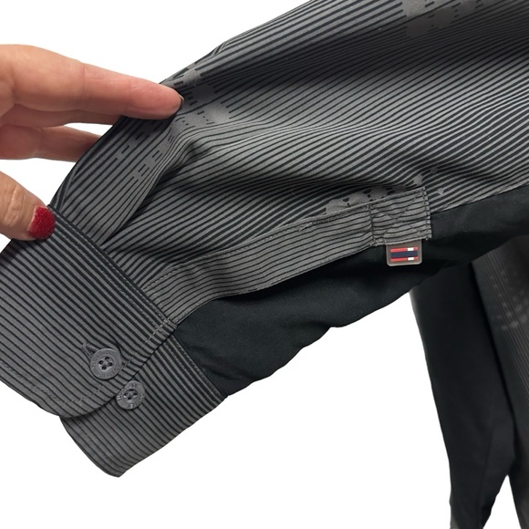 Y2K Bugle Boy Geometric Button Up Zip Pocket Vented Long Sleeve Shirt Mens M - Picture 5 of 9